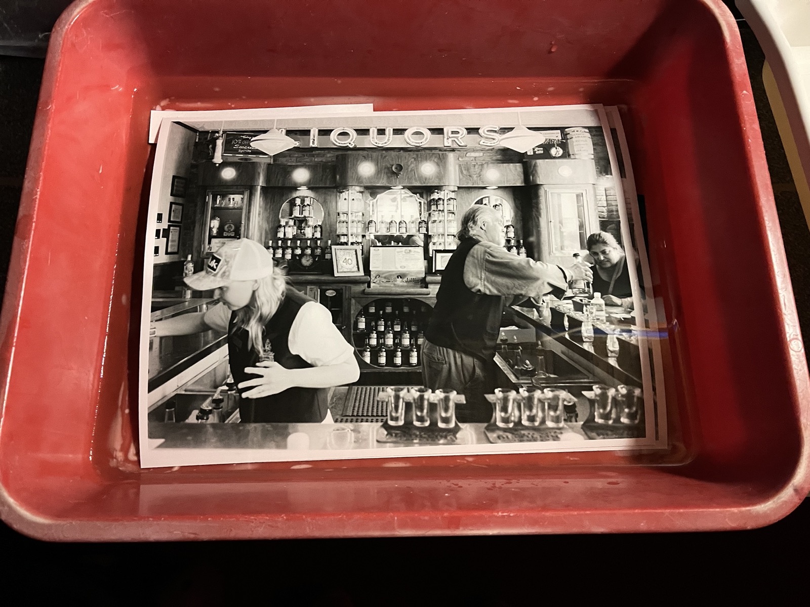 A print from a speakeasy soaking