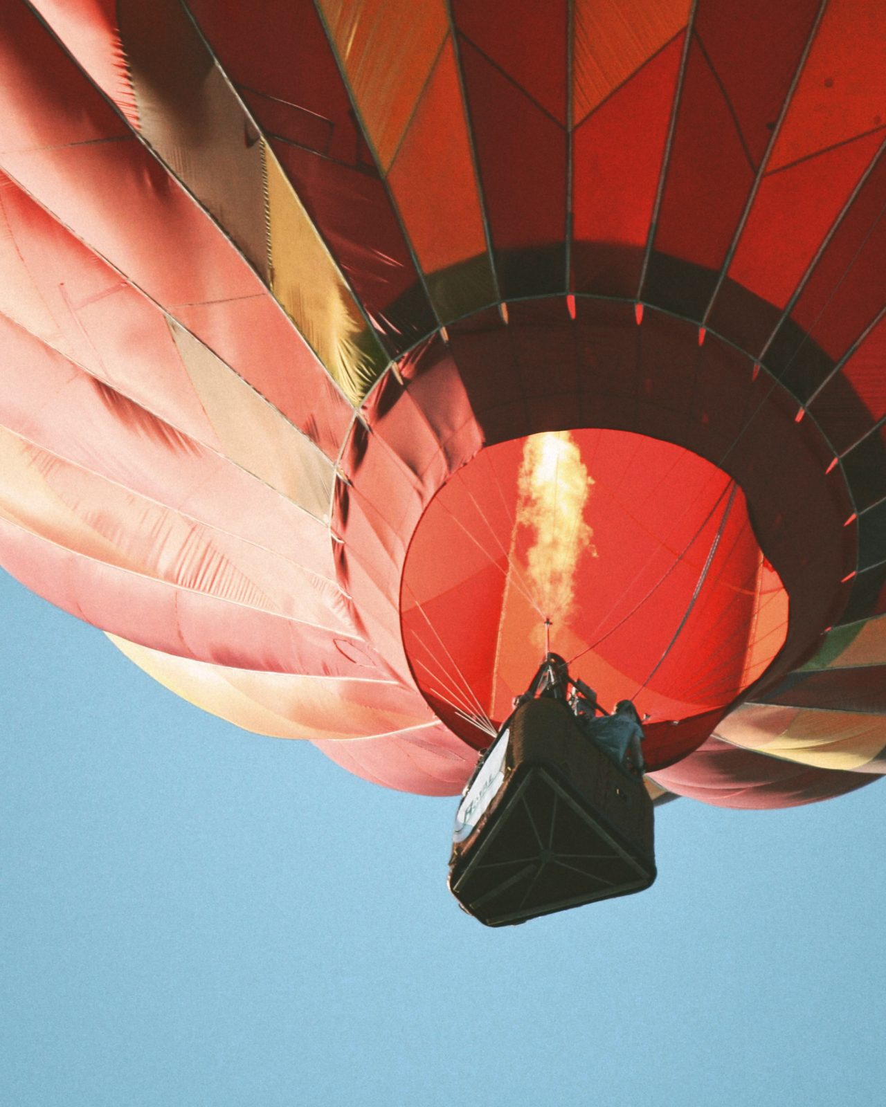 Hot air balloon with fire