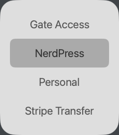 A screenshot of a simple list in Switcheroo of each Safari Profile I have.